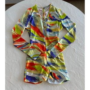 Fashion Nova Multicolor Art Masterpiece Romper